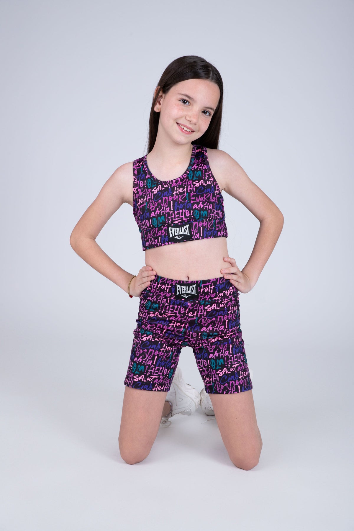 Legging Biker Look Niña Morado Everlast