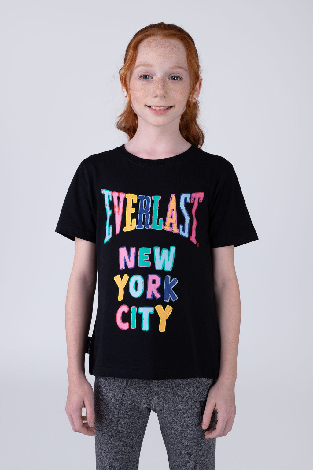 Polera Manga Corta Gales Niña Negro Everlast