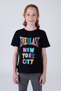 Polera Manga Corta Gales Niña Negro Everlast