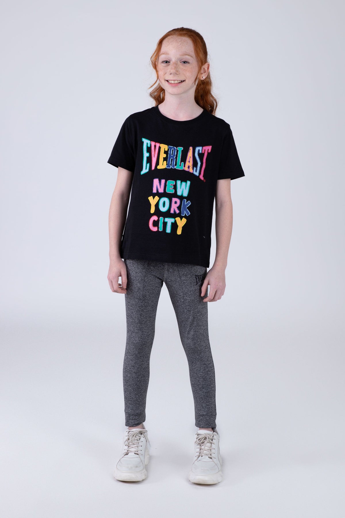 Polera Manga Corta Gales Niña Negro Everlast