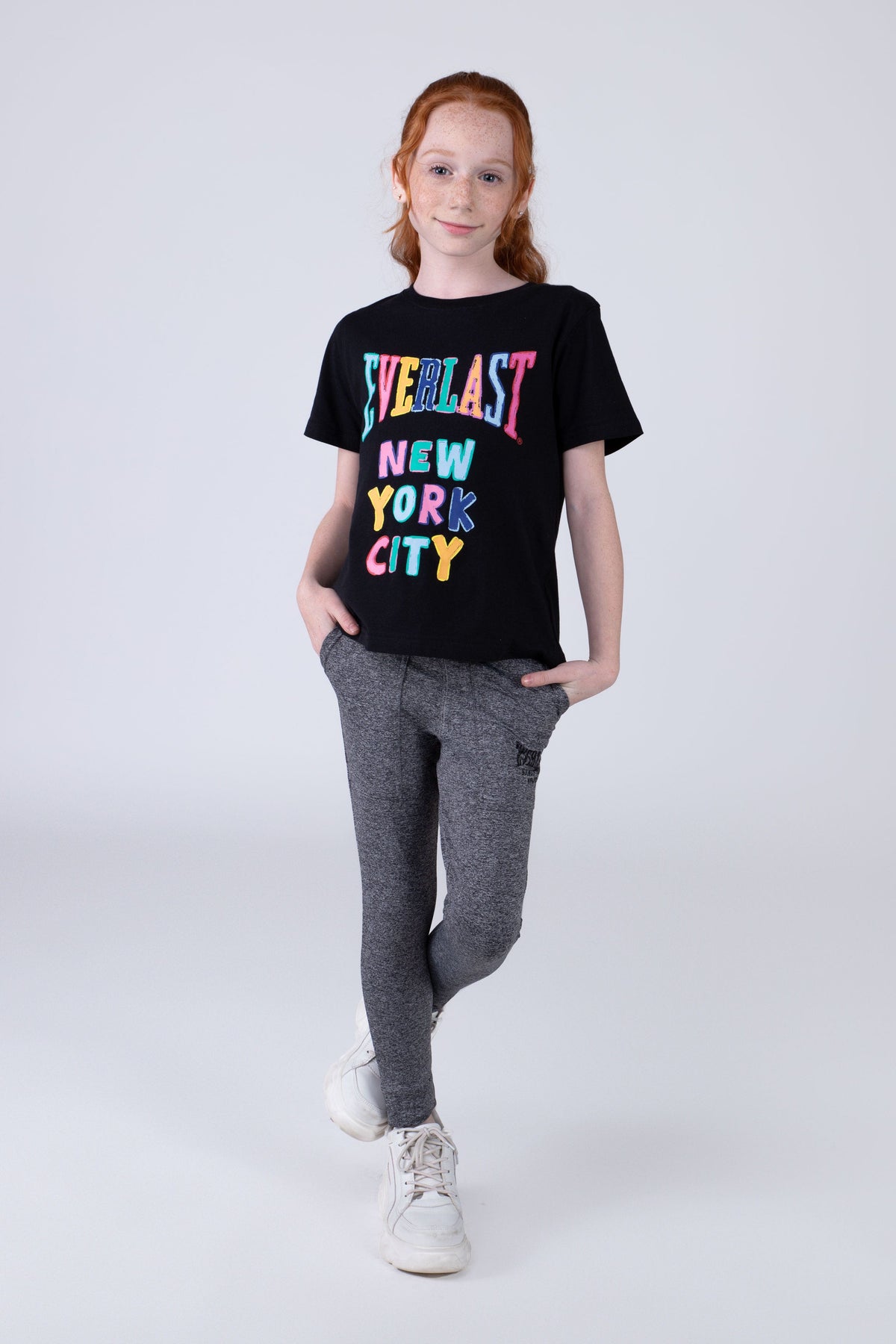 Polera Manga Corta Gales Niña Negro Everlast