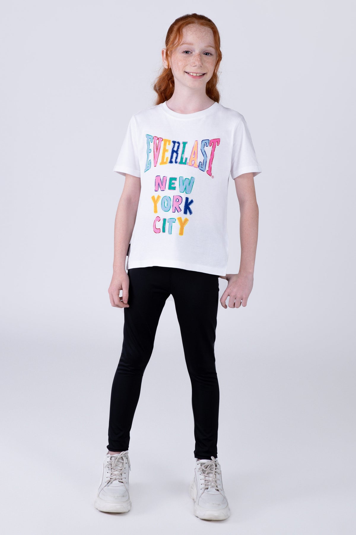 Polera Manga Corta Gales Niña Blanco Everlast