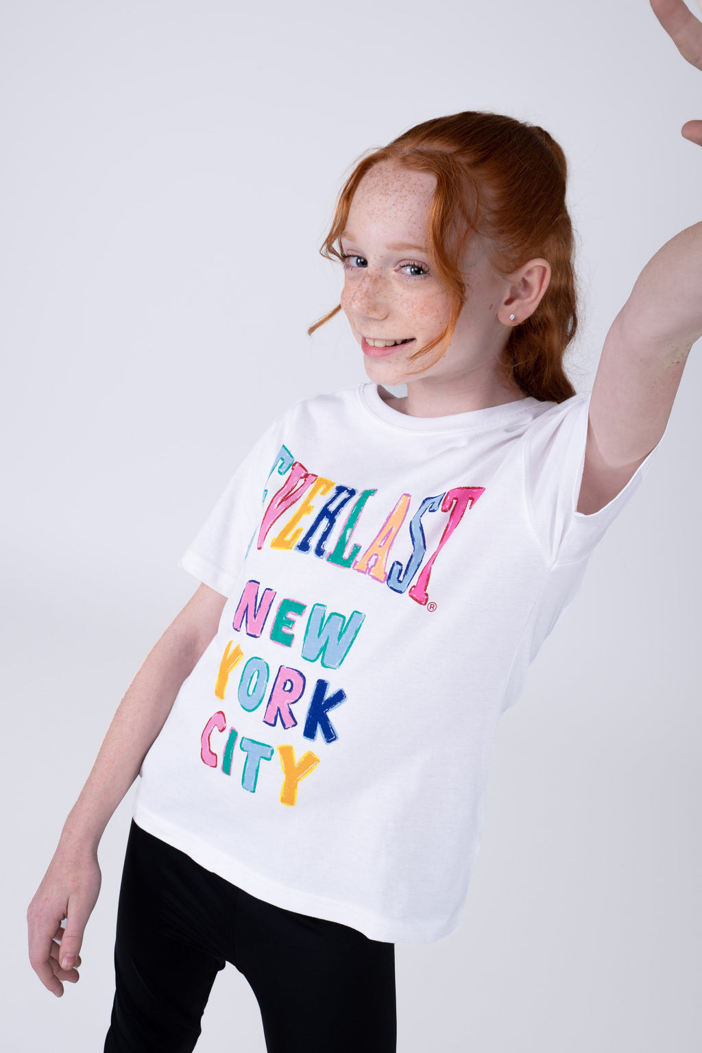 Polera Manga Corta Gales Niña Blanco Everlast