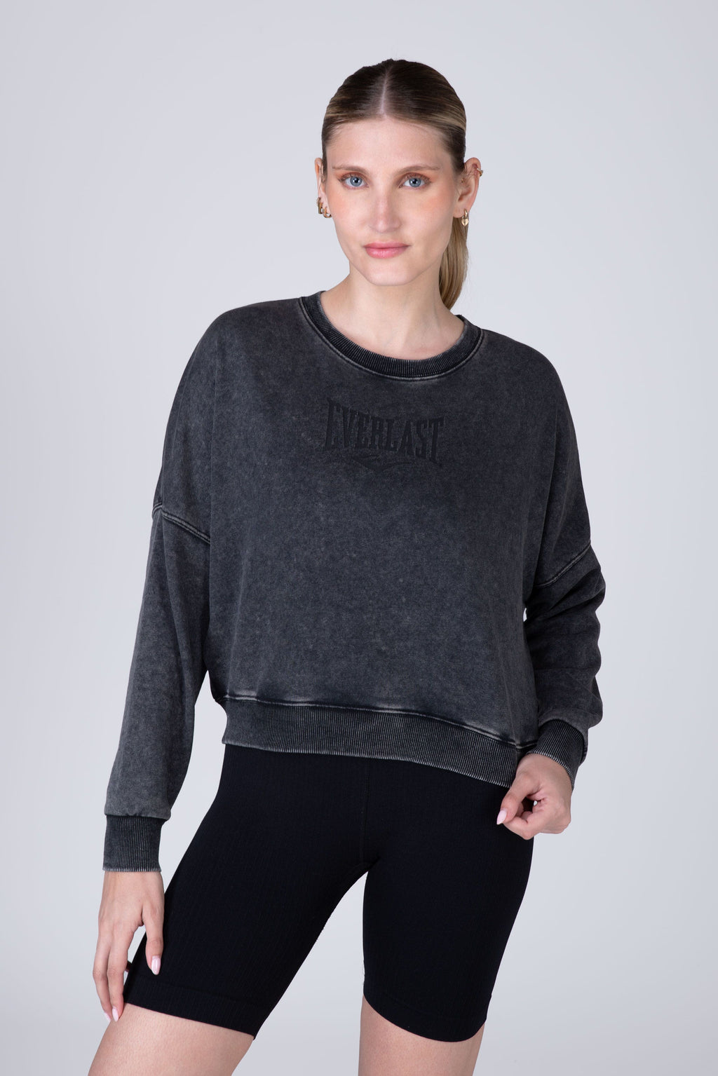 Poleron Crew Neck Greys Gris Everlast