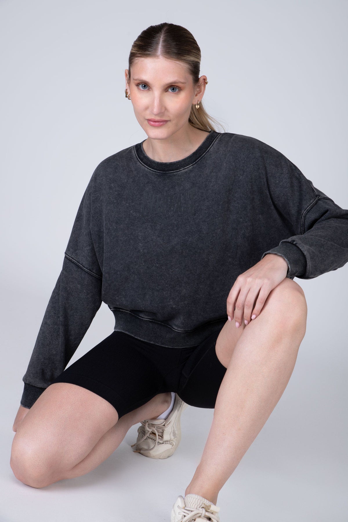 Poleron Crew Neck Greys Gris Everlast