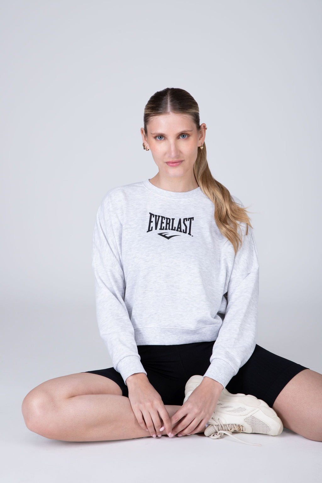 Poleron Crew Neck Greys Gris Everlast