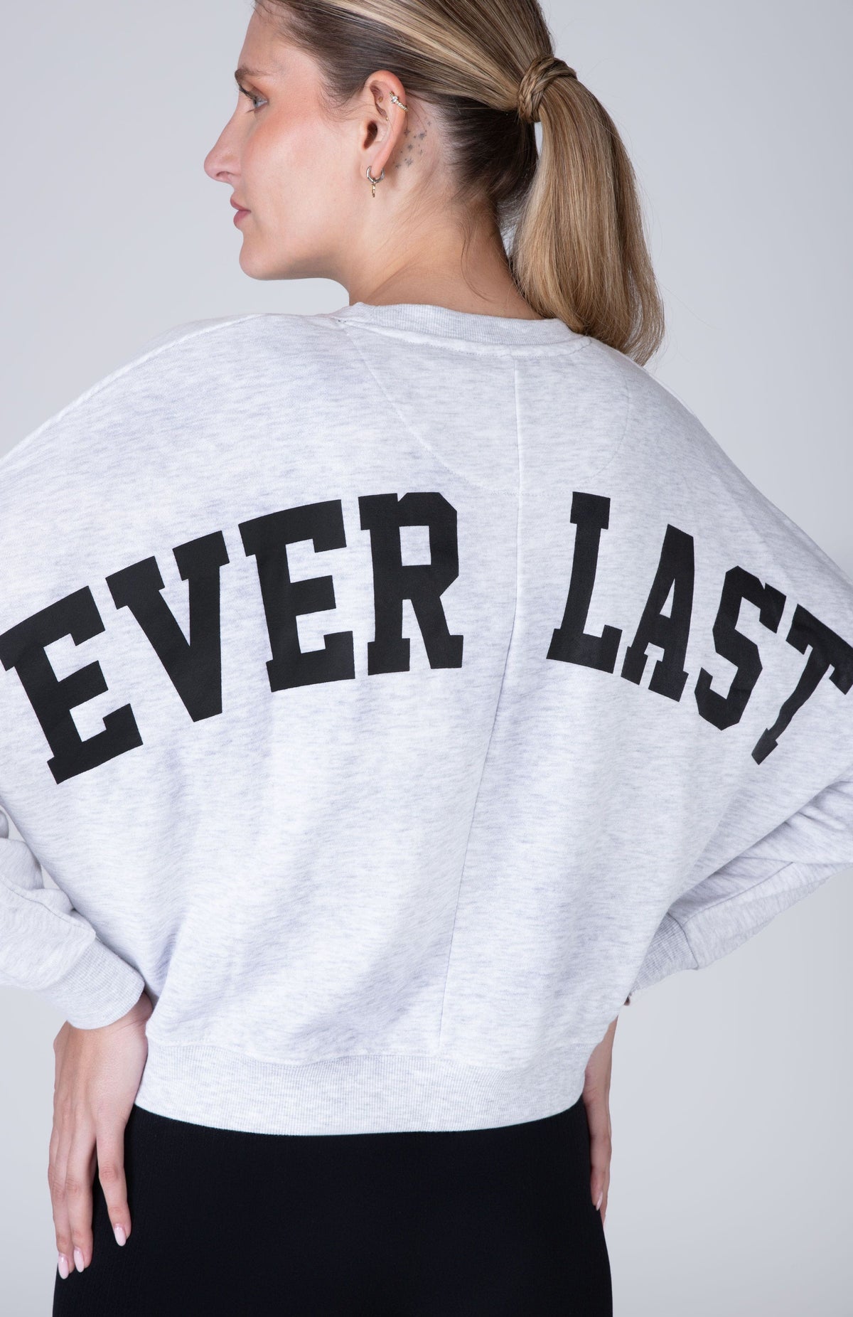 Poleron Crew Neck Greys Gris Everlast