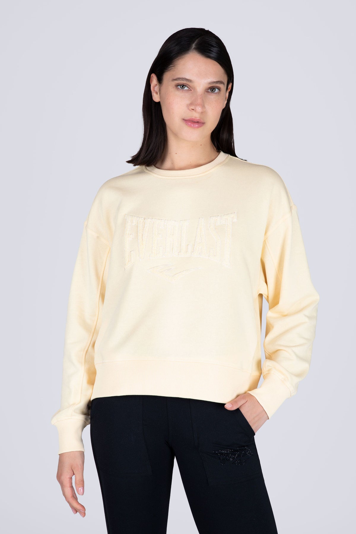 Poleron Crew Neck Aura Amarillo Everlast
