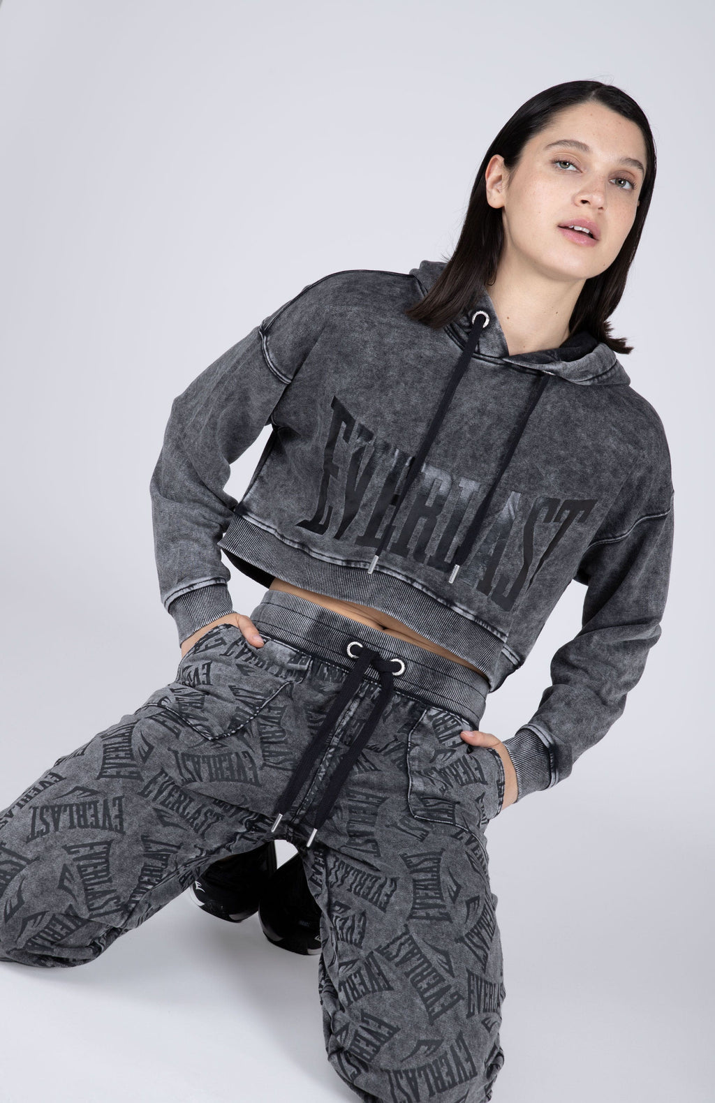 Poleron Hood Flow Gris Everlast