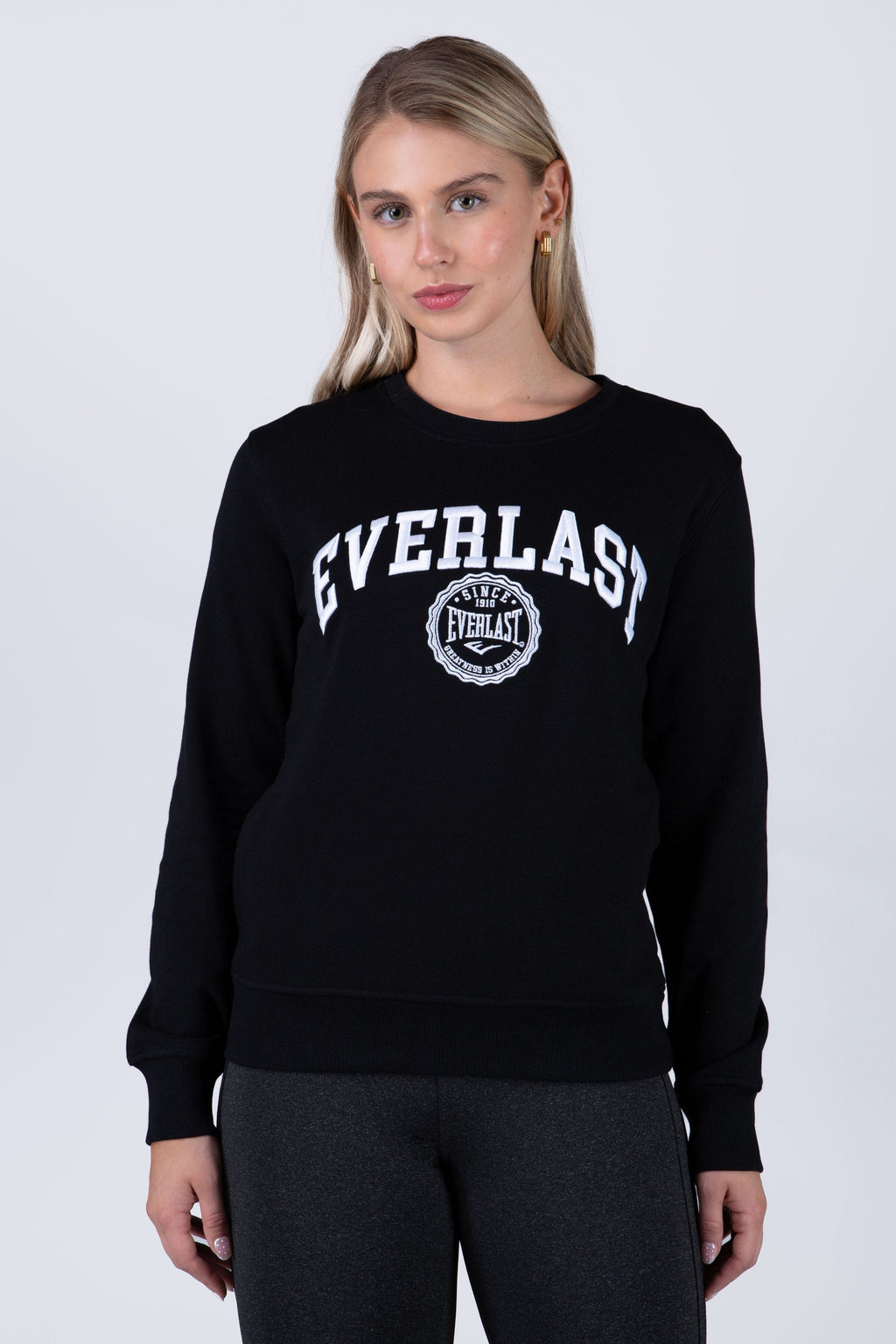 Poleron Crew Neck Moon Negro Everlast