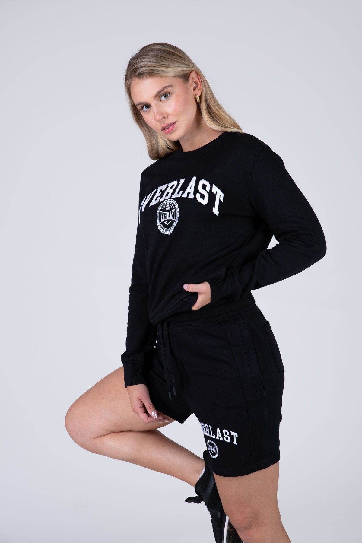 Poleron Crew Neck Moon Negro Everlast