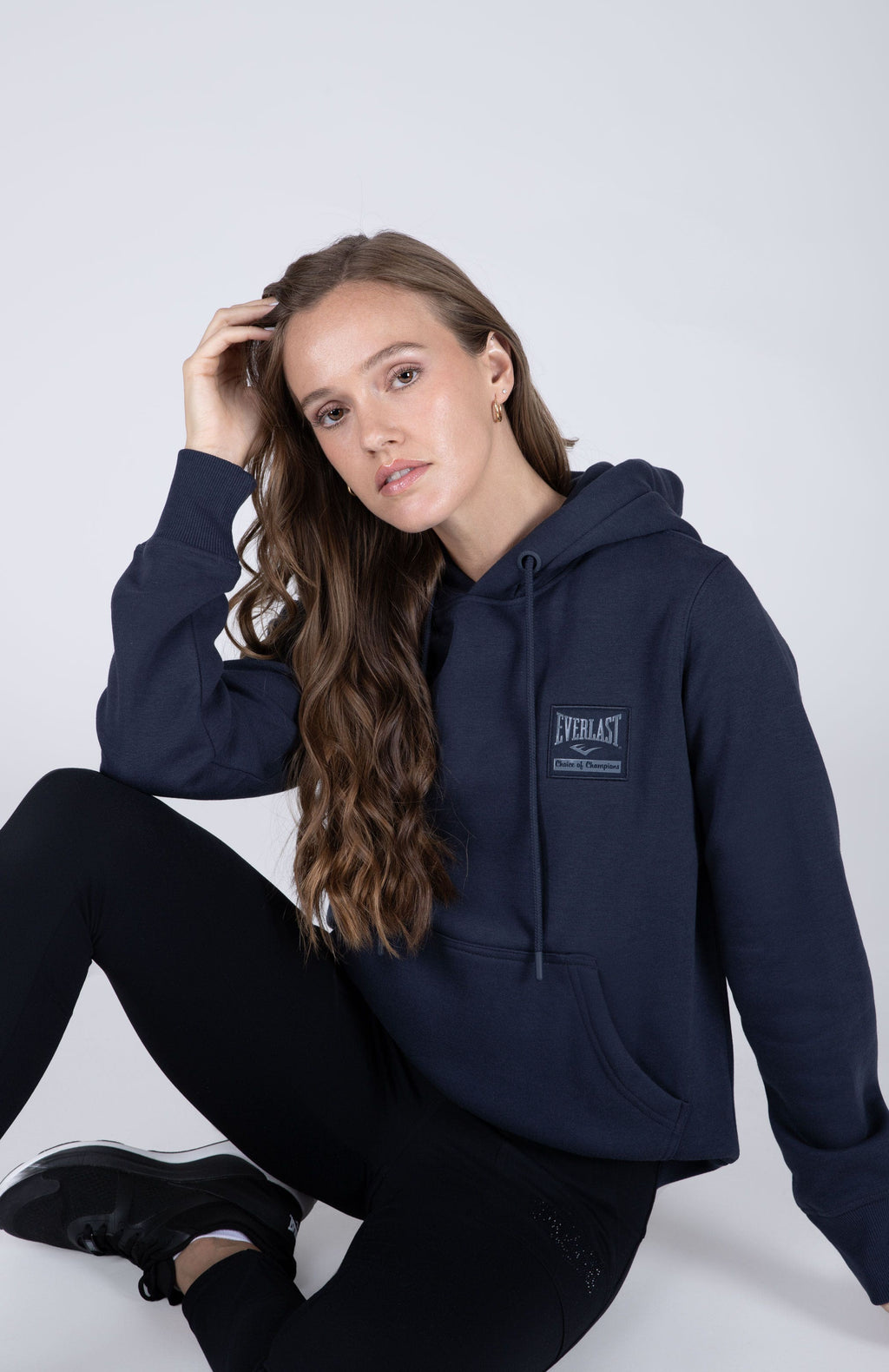Poleron Hood School Azul Everlast
