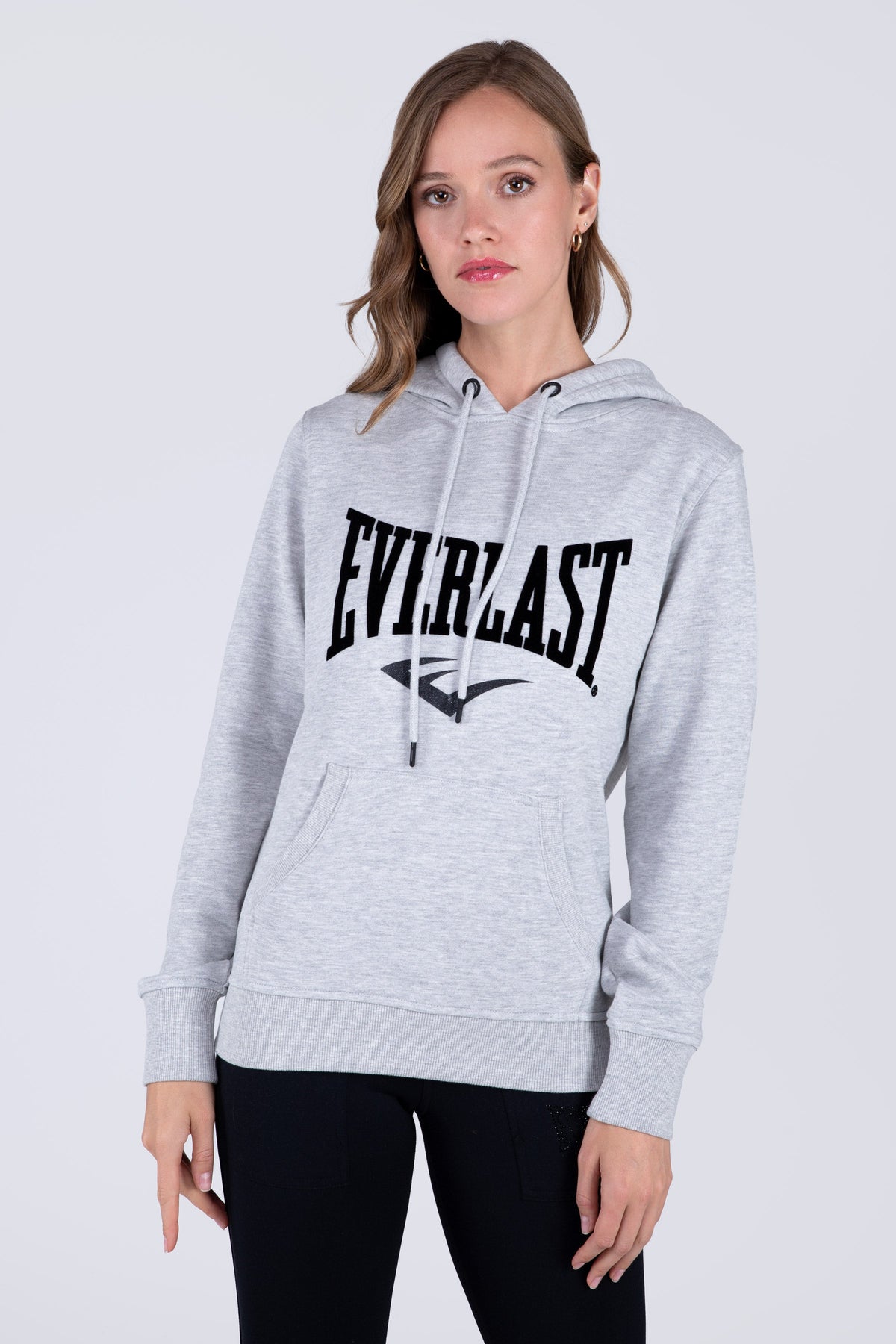 Poleron Hood Basic Heart Gris Everlast