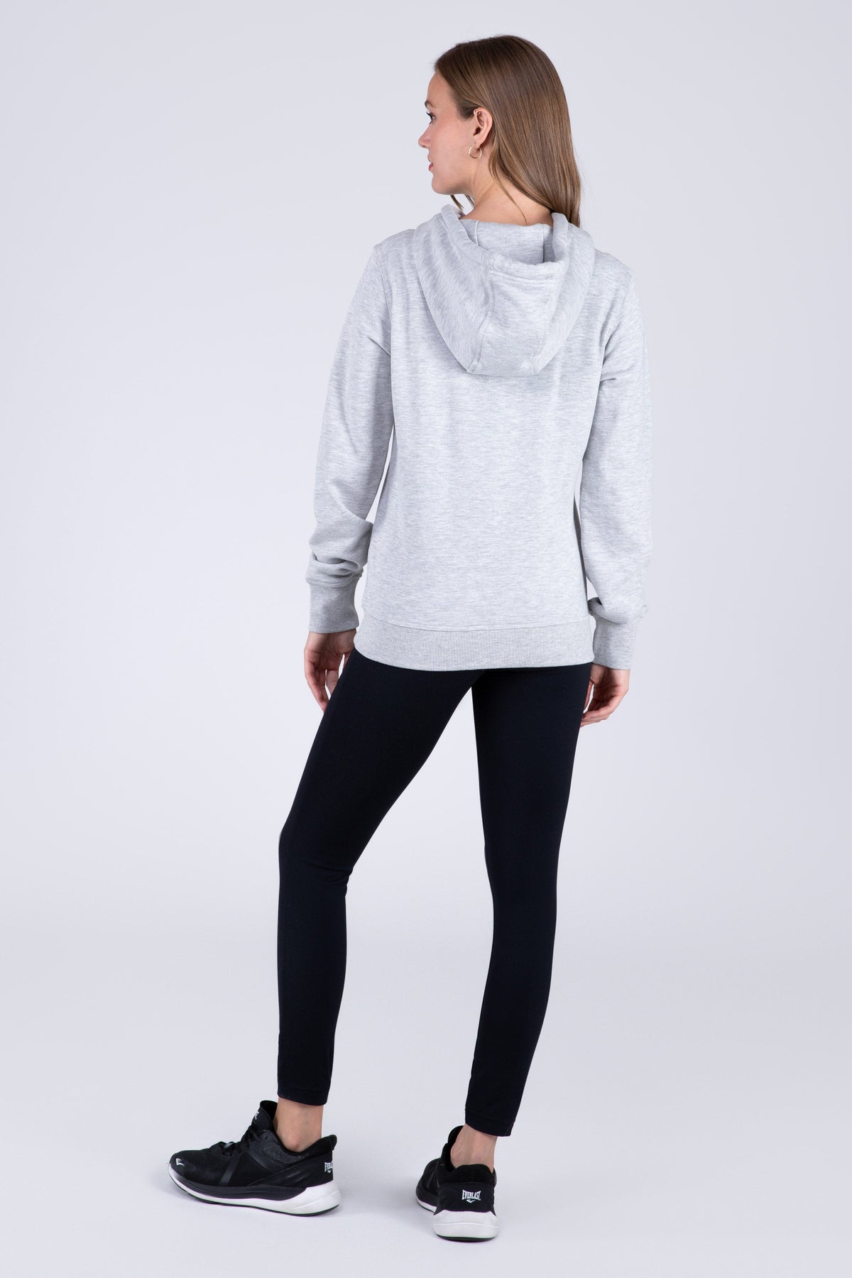 Poleron Hood Basic Heart Gris Everlast
