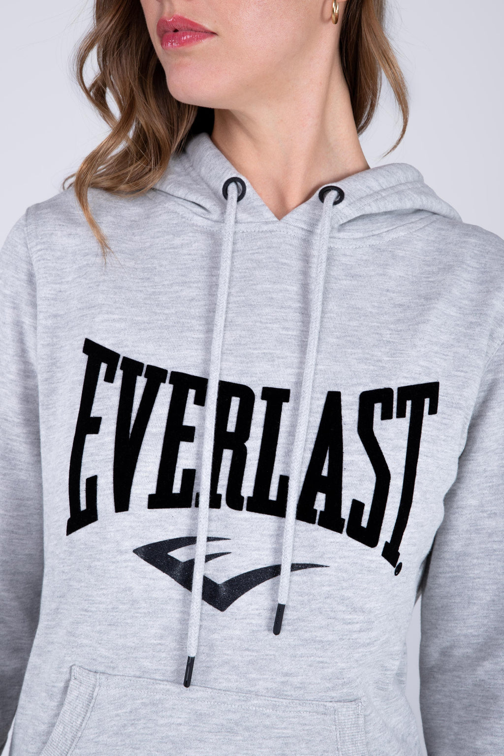 Poleron Hood Basic Heart Gris Everlast