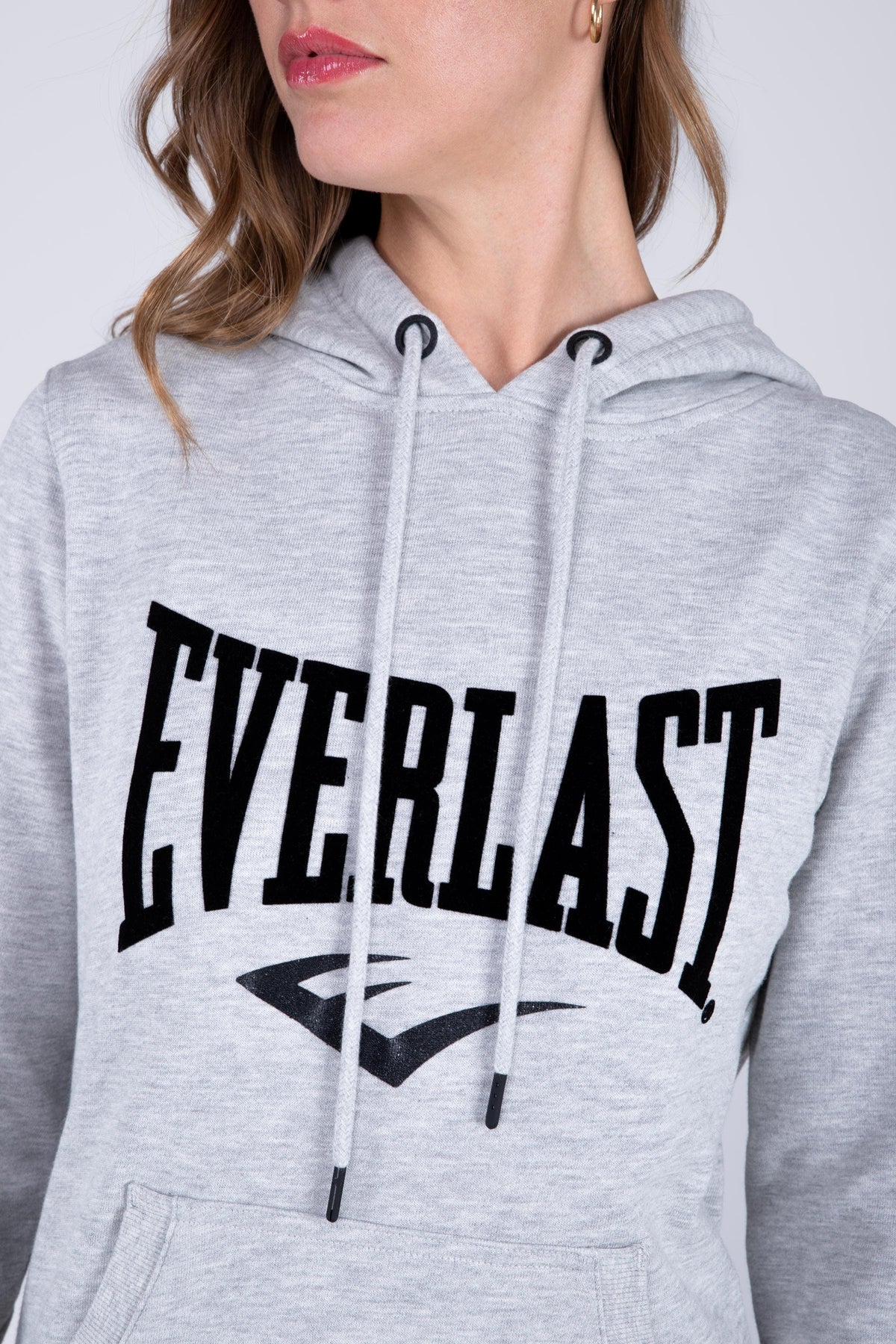 Poleron Hood Basic Heart Gris Everlast