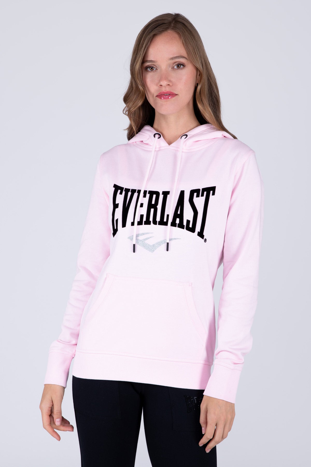 Poleron Hood Basic Heart Rosado Everlast