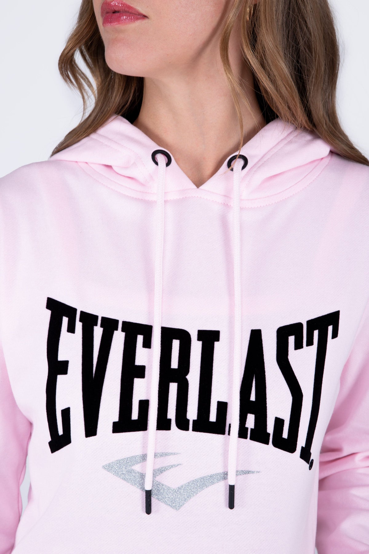 Poleron Hood Basic Heart Rosado Everlast