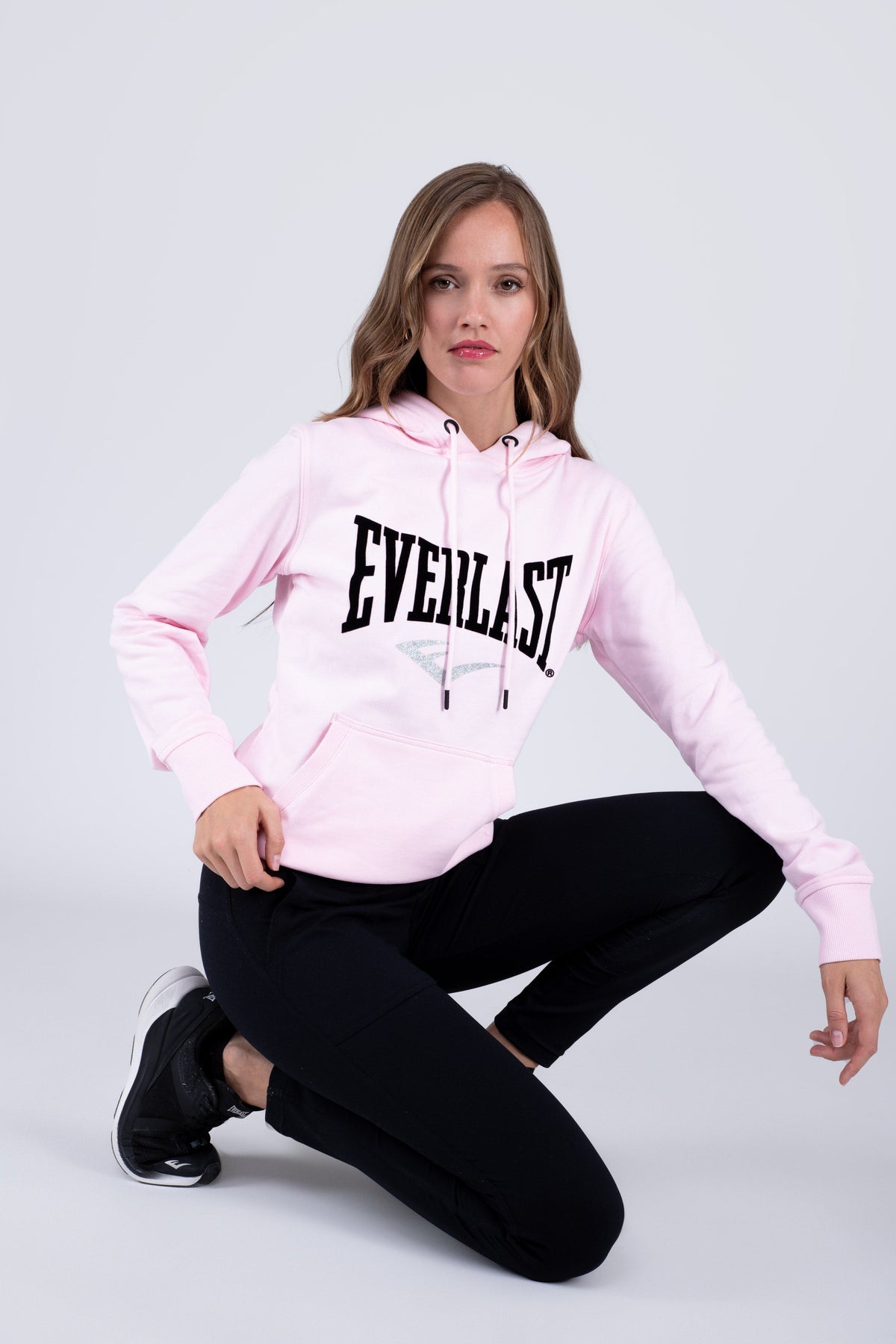 Poleron Hood Basic Heart Rosado Everlast