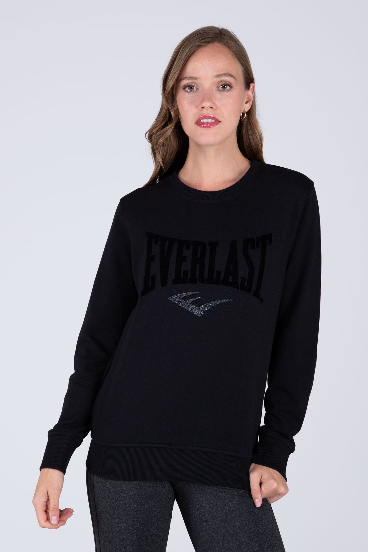 Poleron Crew Neck Basic Heart Negro Everlast