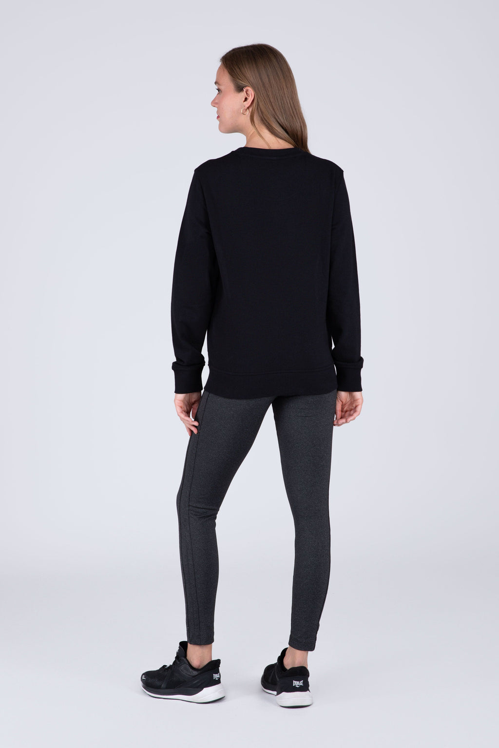 Poleron Crew Neck Basic Heart Negro Everlast