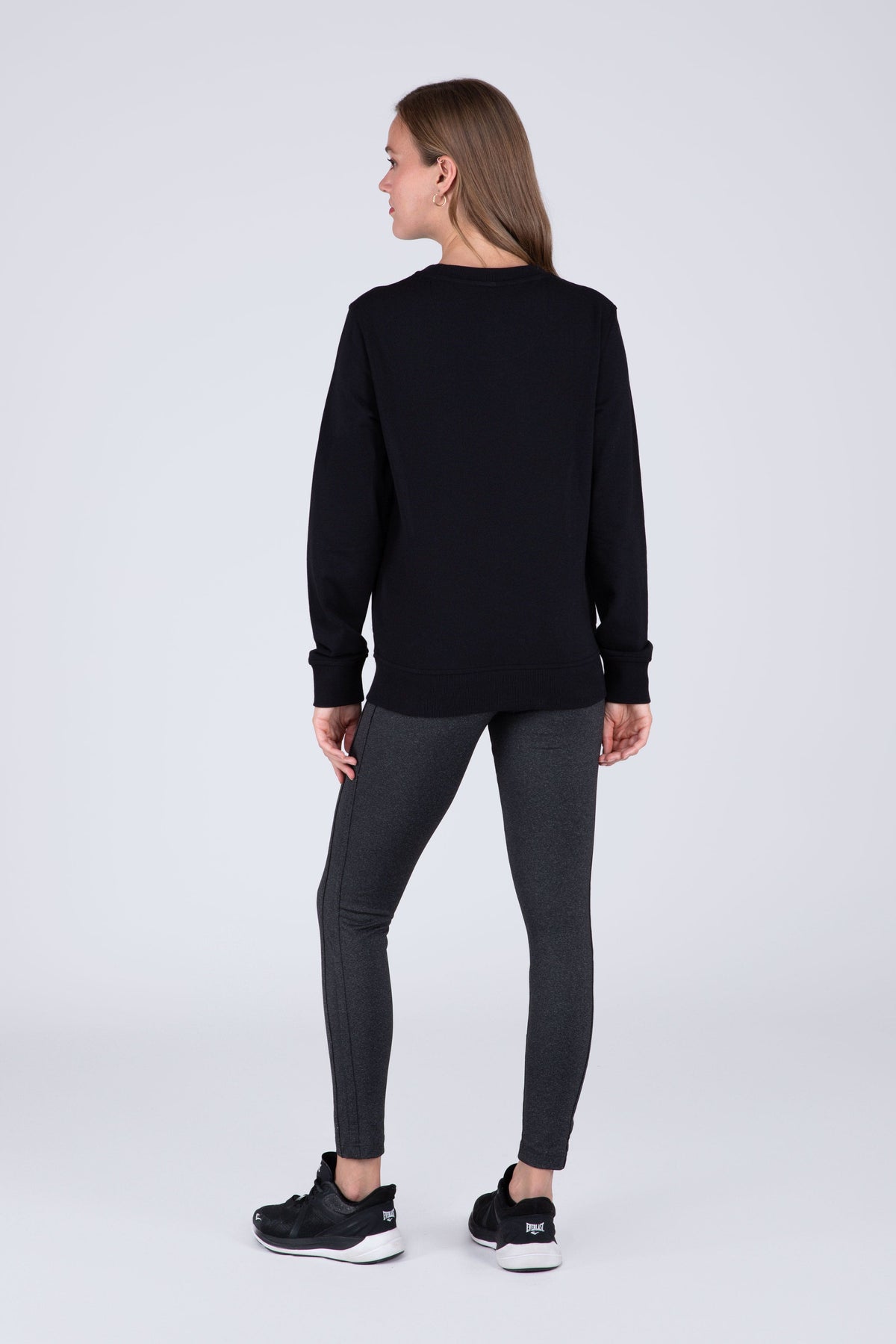 Poleron Crew Neck Basic Heart Negro Everlast