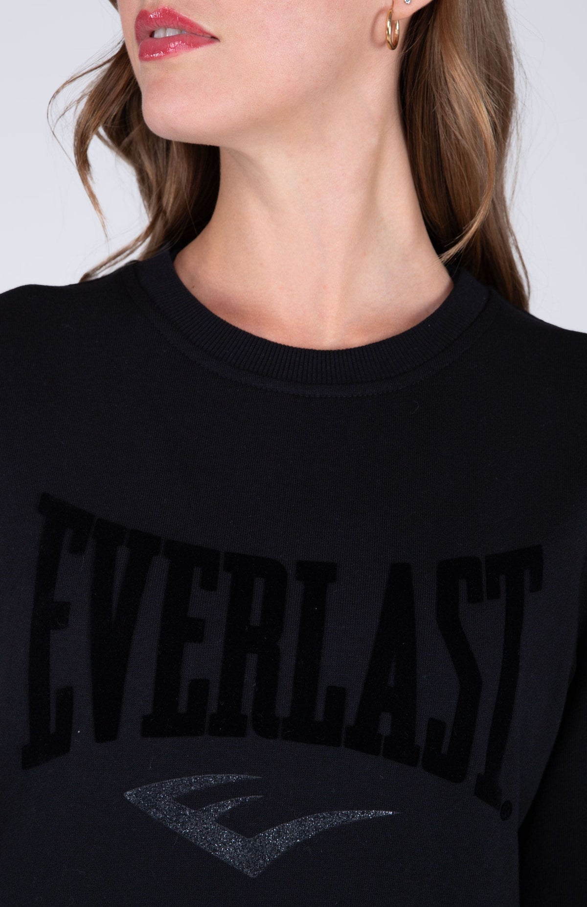 Poleron Crew Neck Basic Heart Negro Everlast