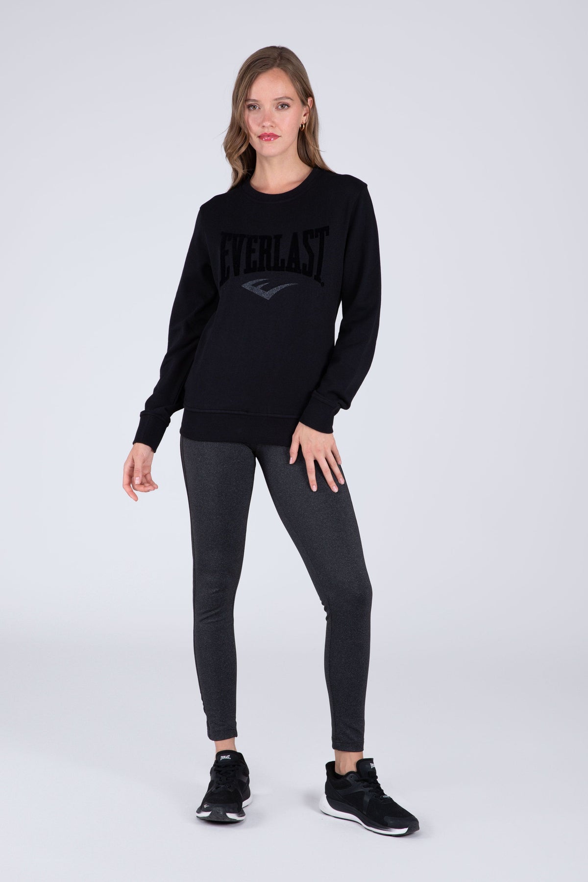 Poleron Crew Neck Basic Heart Negro Everlast