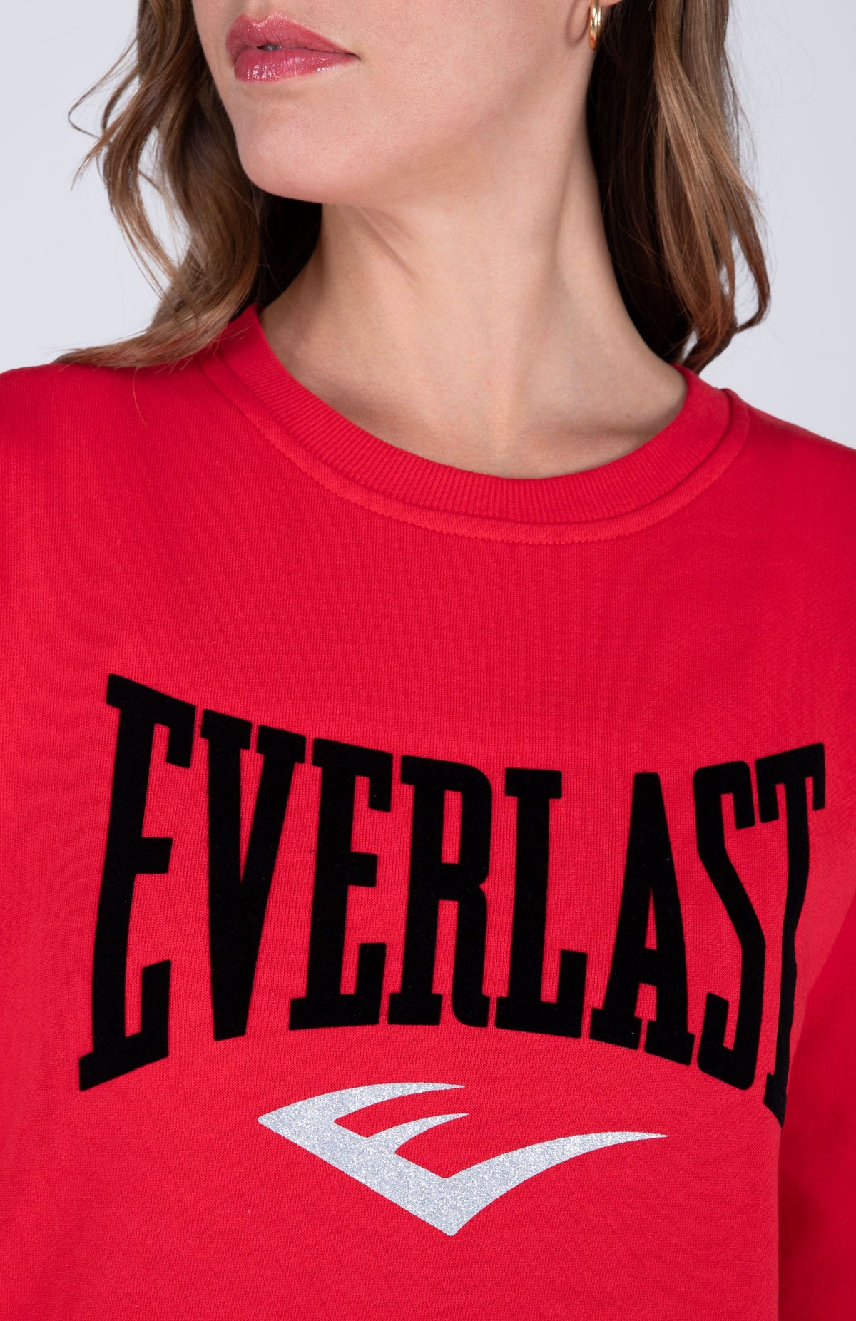 Poleron Crew Neck Basic Heart Rojo Everlast
