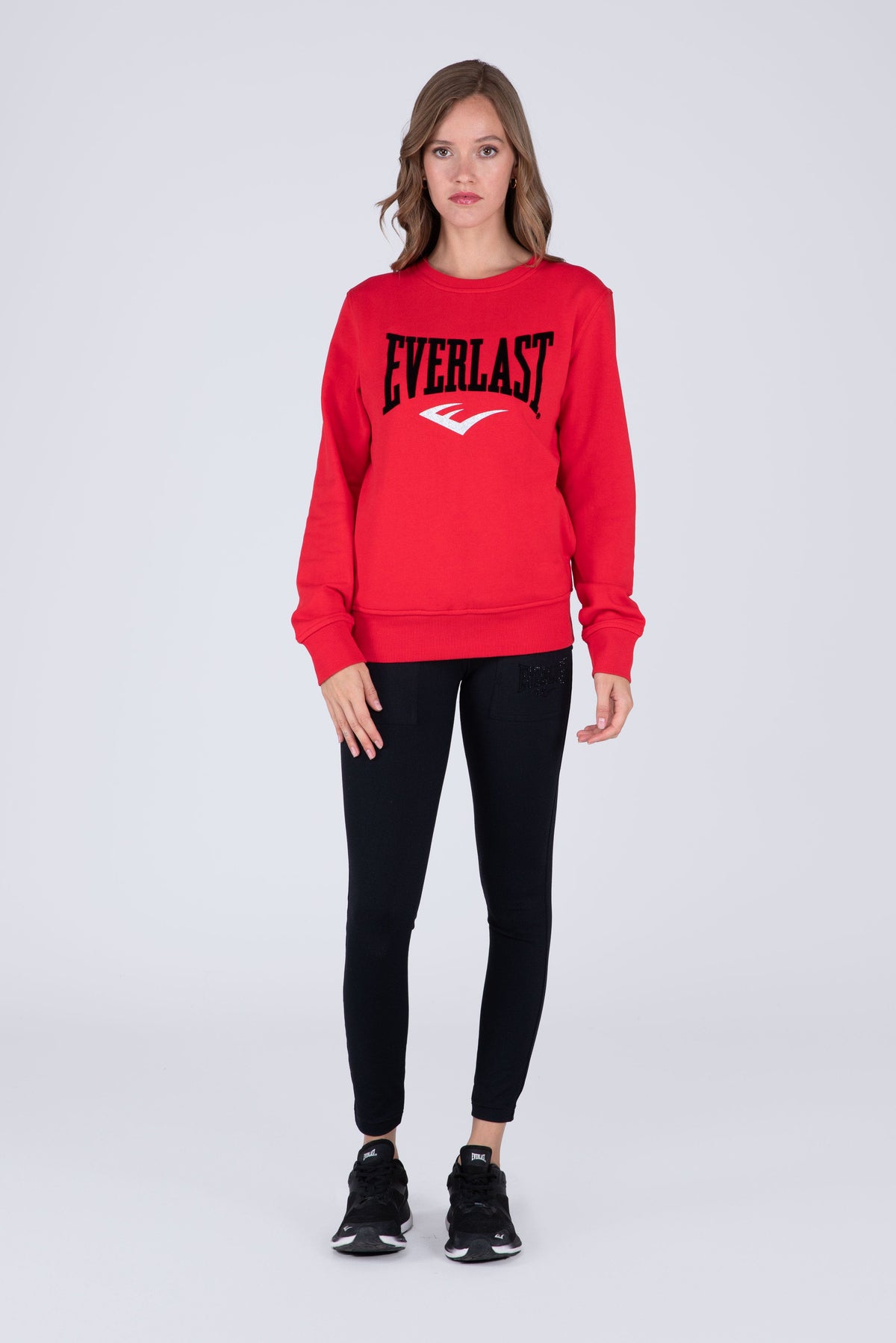 Poleron Crew Neck Basic Heart Rojo Everlast
