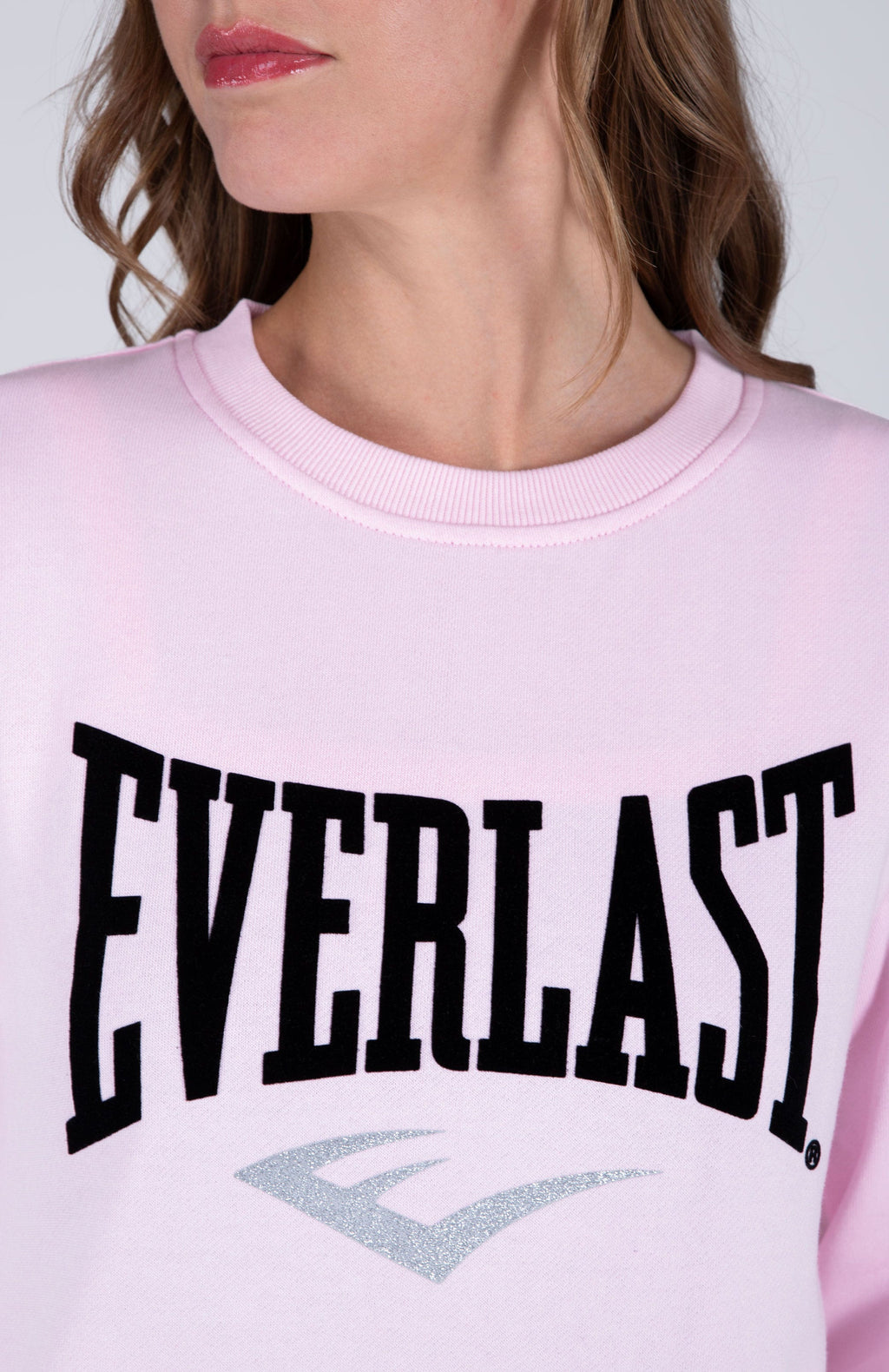 Poleron Crew Neck Basic Heart Rosado Everlast