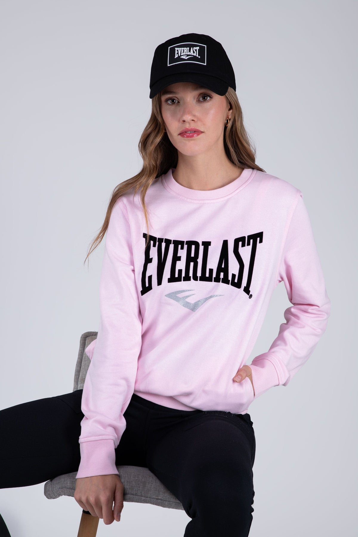 Poleron Crew Neck Basic Heart Rosado Everlast