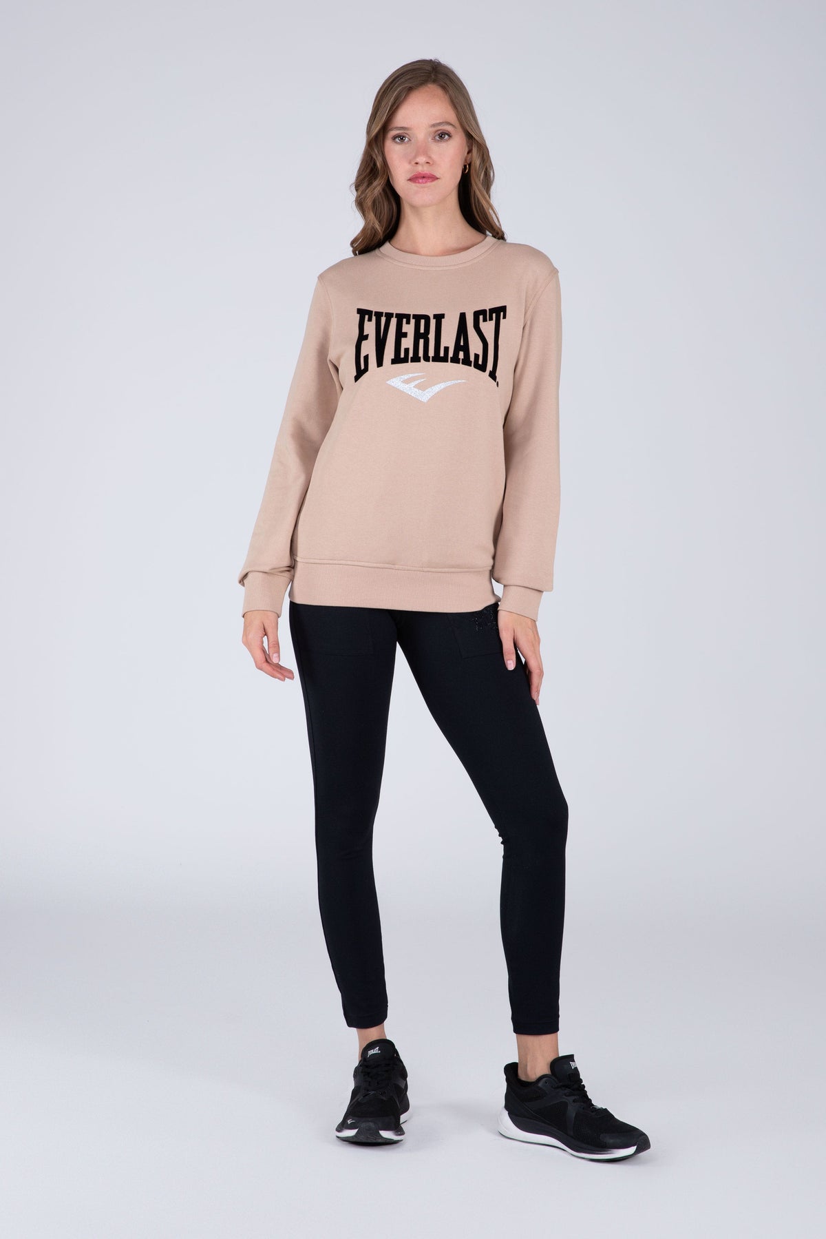 Poleron Crew Neck Basic Heart Beige Everlast