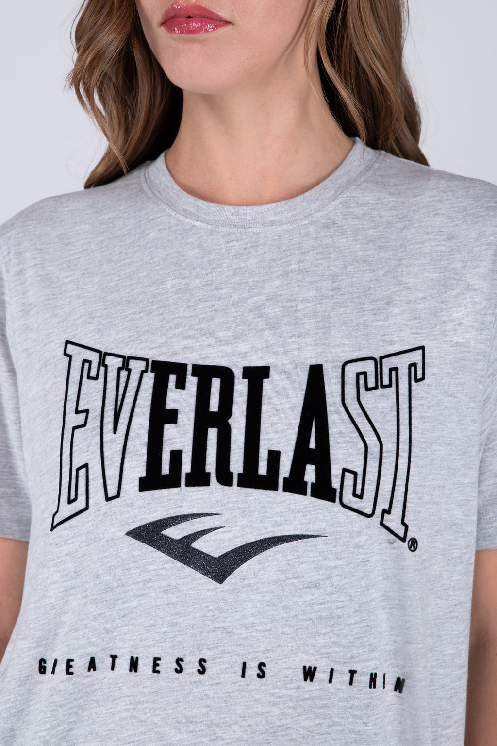Polera Manga Corta Basic Heart Gris Everlast