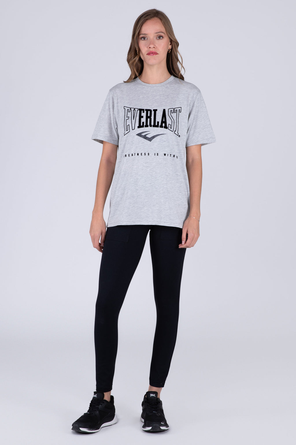Polera Manga Corta Basic Heart Gris Everlast