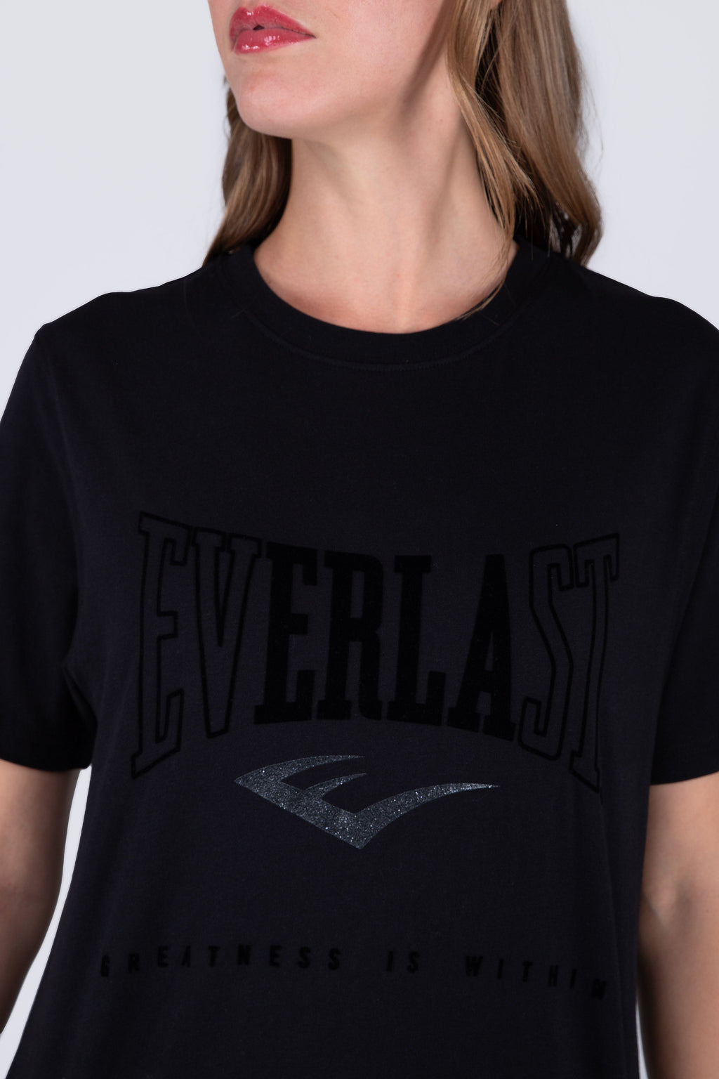 Polera Manga Corta Basic Heart Negro Everlast