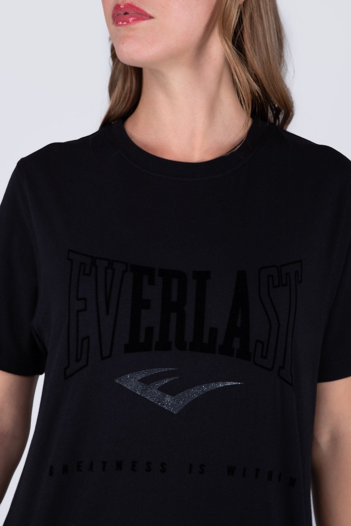 Polera Manga Corta Basic Heart Negro Everlast