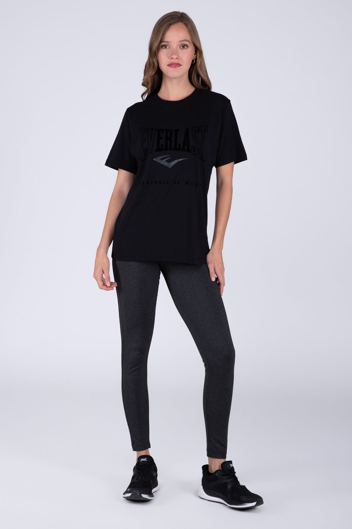 Polera Manga Corta Basic Heart Negro Everlast