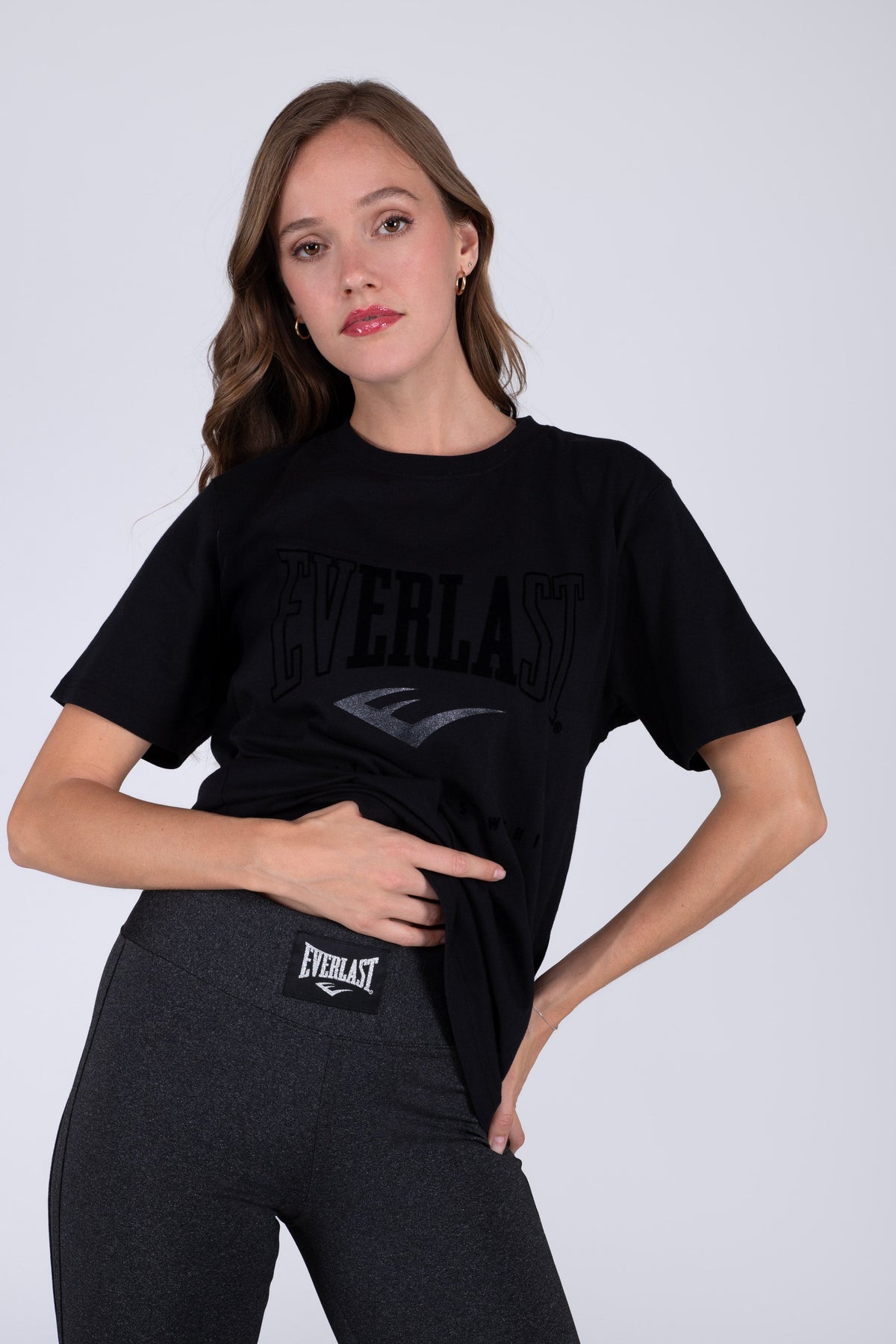 Polera Manga Corta Basic Heart Negro Everlast