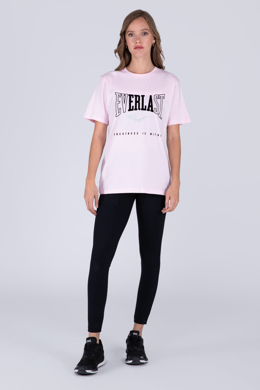Polera Manga Corta Basic Heart Rosado Everlast