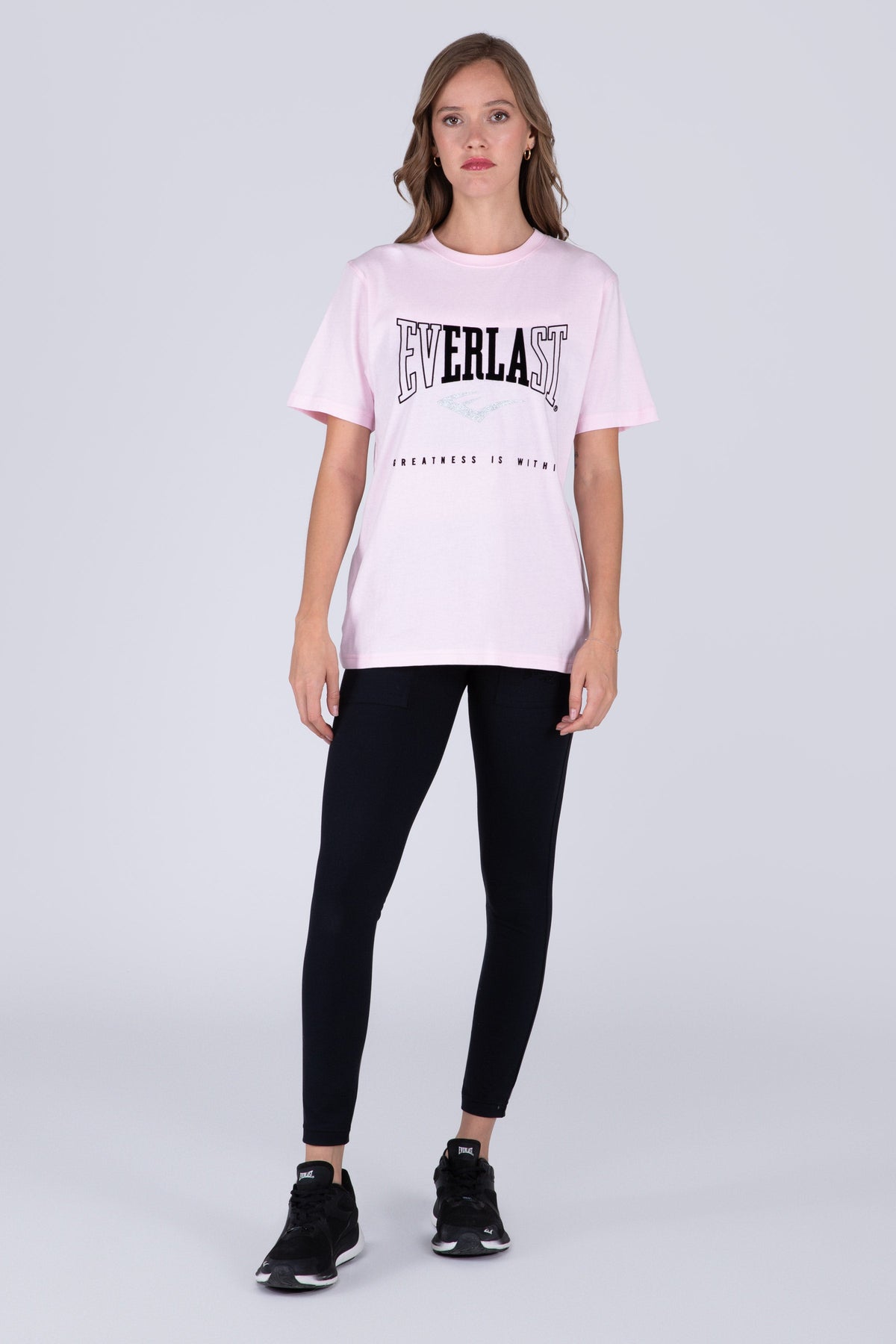 Polera Manga Corta Basic Heart Rosado Everlast