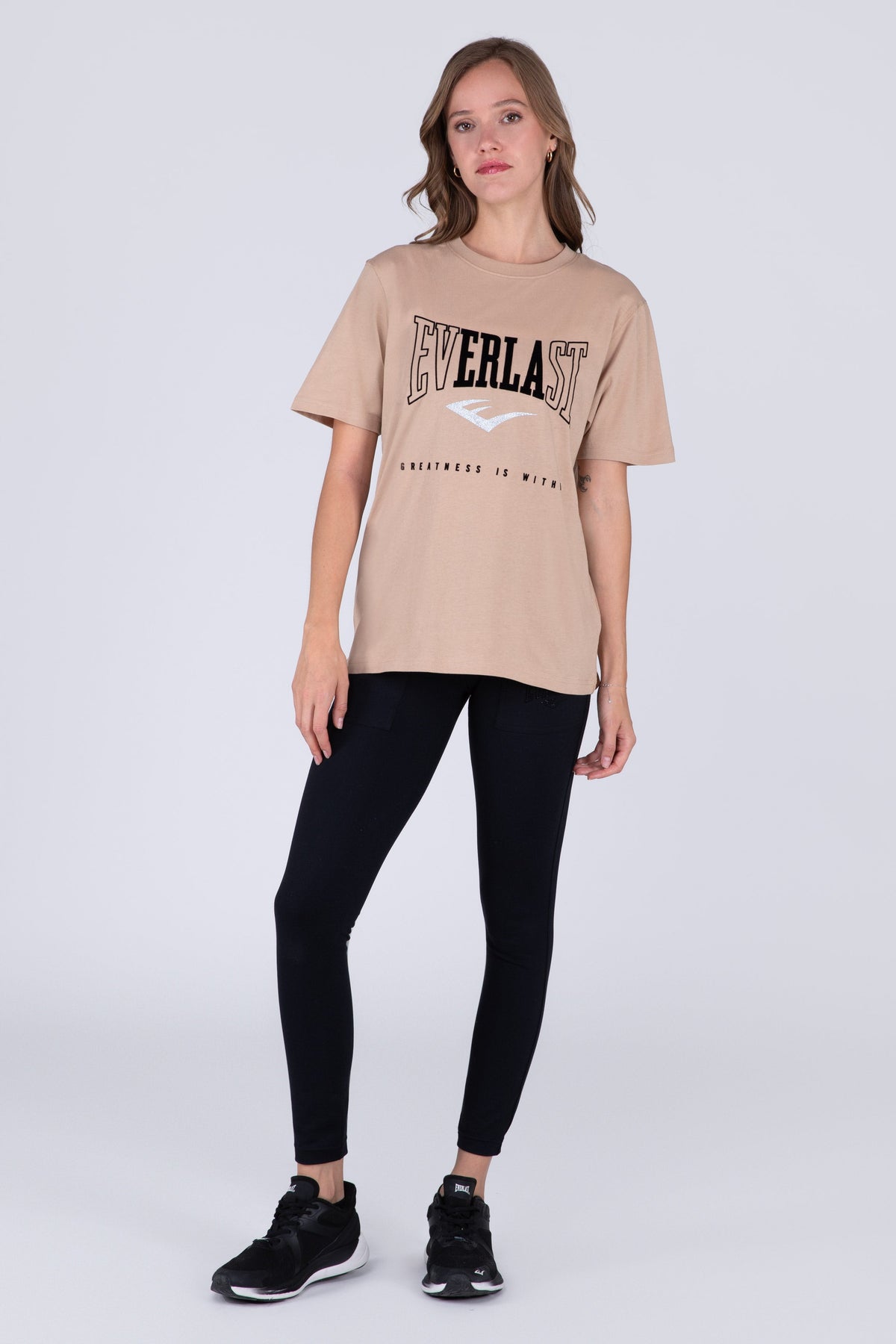 Polera Manga Corta Basic Heart Beige Everlast