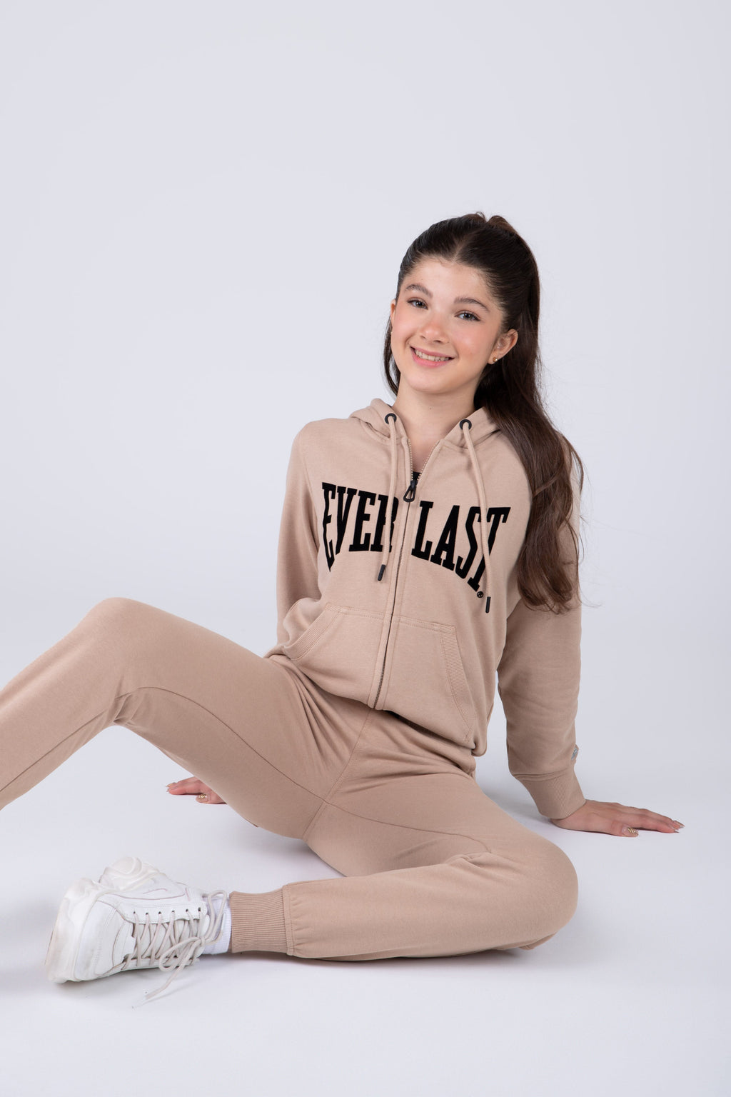 Chaqueta Basic Heart Niña Beige Everlast