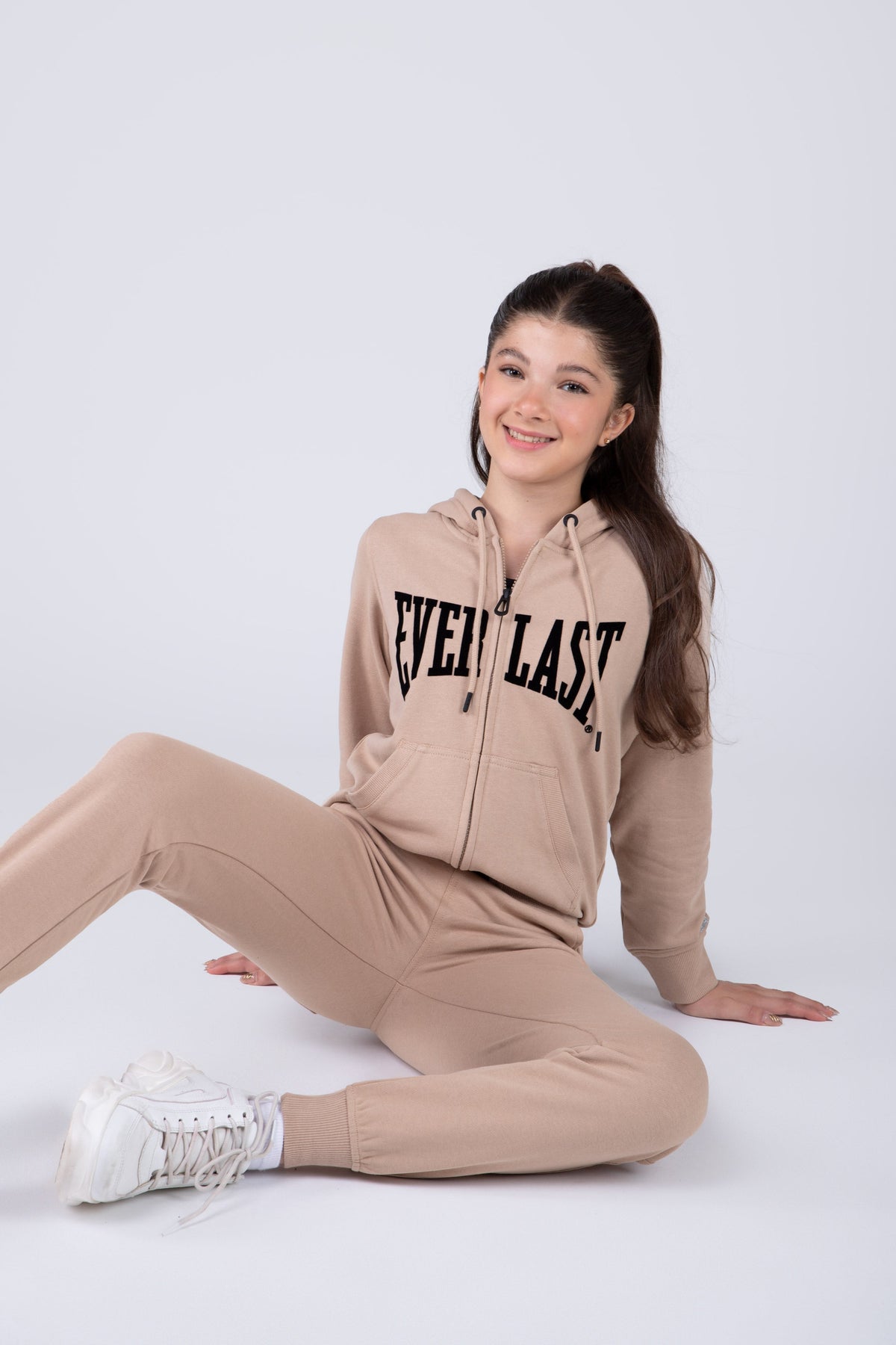 Chaqueta Basic Heart Niña Beige Everlast