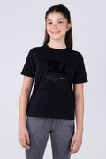 Polera Manga Corta Basic Heart Niña Negro Everlast