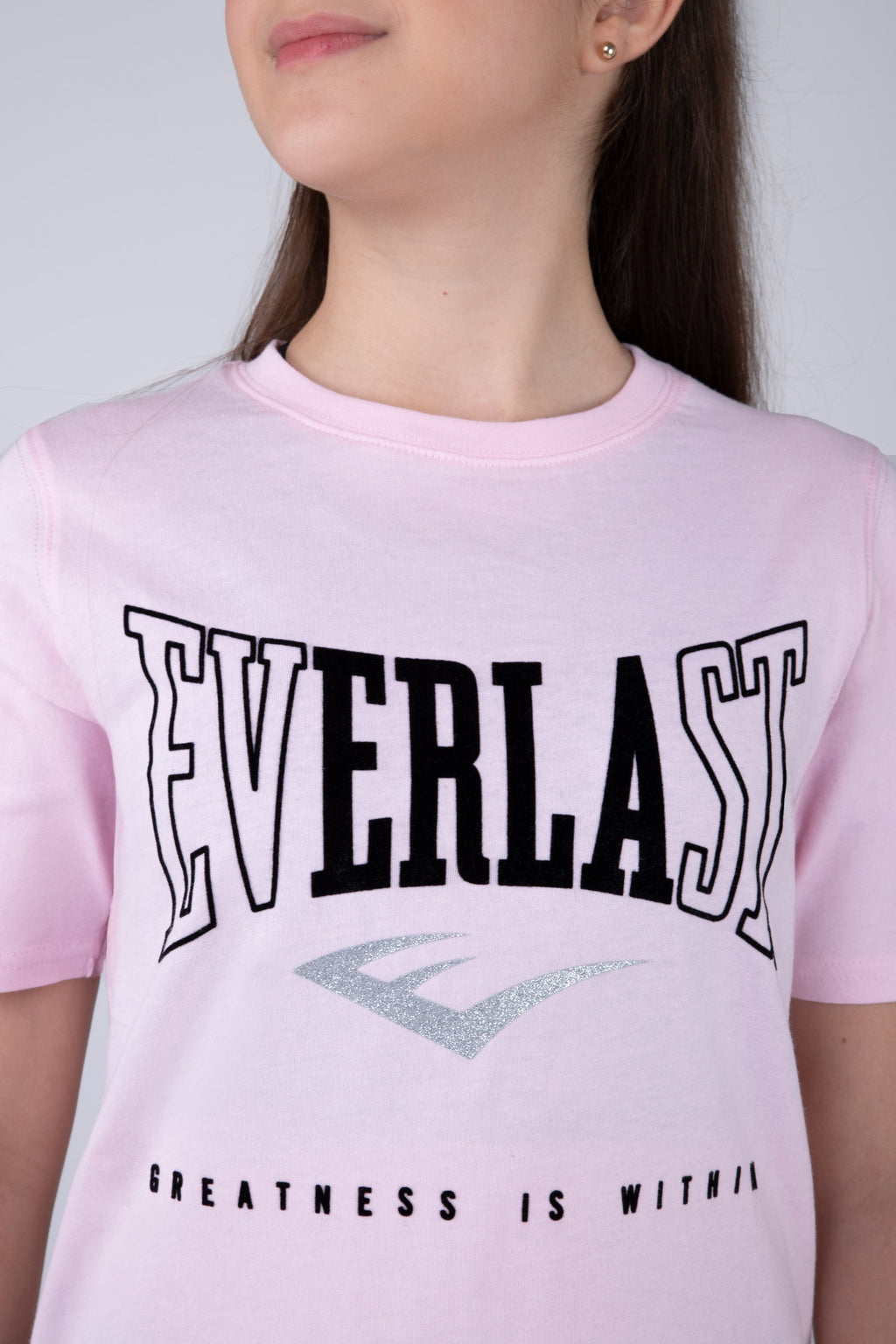 Polera Manga Corta Basic Heart Niña Rosado Everlast