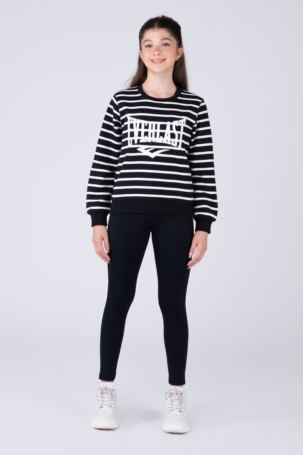 Poleron Crew Neck Millennium Niña Negro Everlast