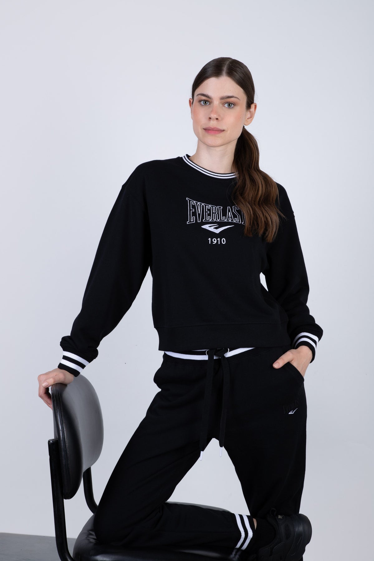 Poleron Crew Neck Down Negro Everlast