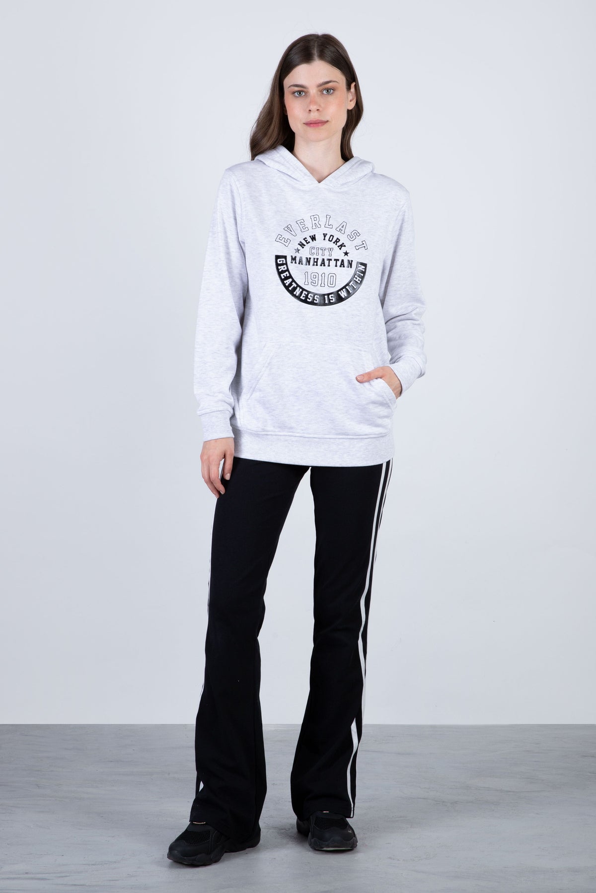 Poleron Hood Lexington Gris Everlast