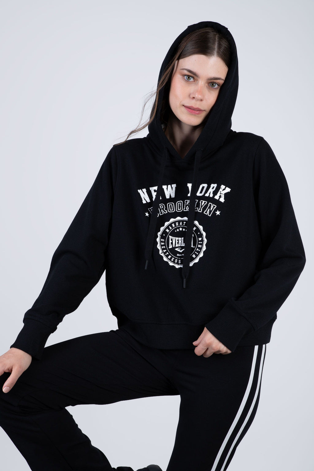 Poleron Hood Cranberry Negro Everlast